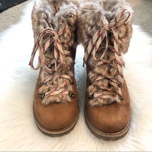 Faux fur winter boots